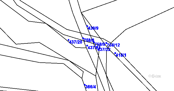 Parcela st. 437/21 v KÚ Chocomyšl, Katastrální mapa