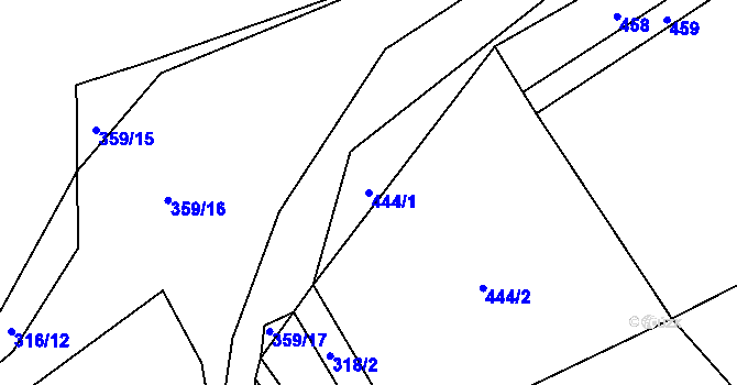 Parcela st. 444/1 v KÚ Chocomyšl, Katastrální mapa