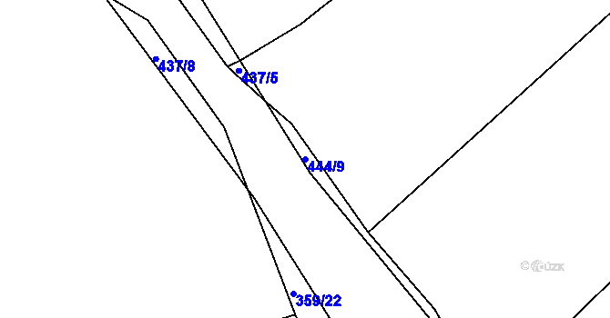 Parcela st. 444/9 v KÚ Chocomyšl, Katastrální mapa