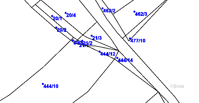 Parcela st. 444/12 v KÚ Chocomyšl, Katastrální mapa