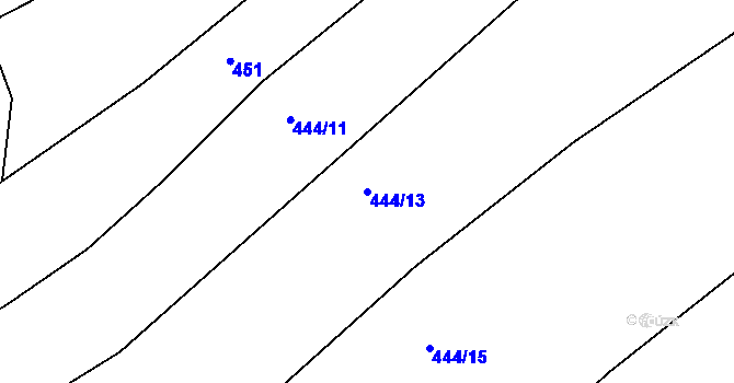 Parcela st. 444/13 v KÚ Chocomyšl, Katastrální mapa