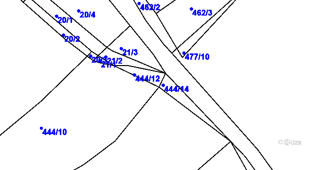 Parcela st. 444/14 v KÚ Chocomyšl, Katastrální mapa