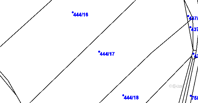 Parcela st. 444/17 v KÚ Chocomyšl, Katastrální mapa