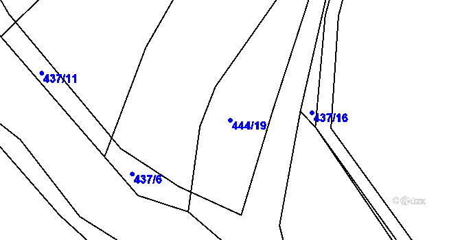 Parcela st. 444/19 v KÚ Chocomyšl, Katastrální mapa