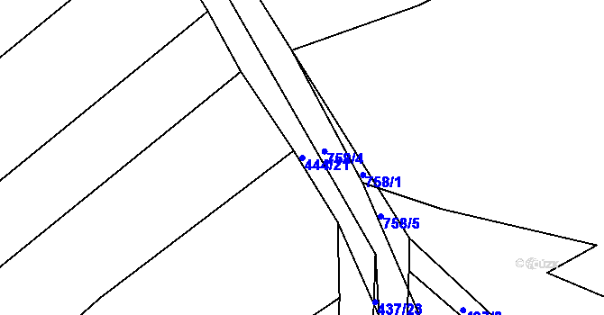 Parcela st. 444/21 v KÚ Chocomyšl, Katastrální mapa