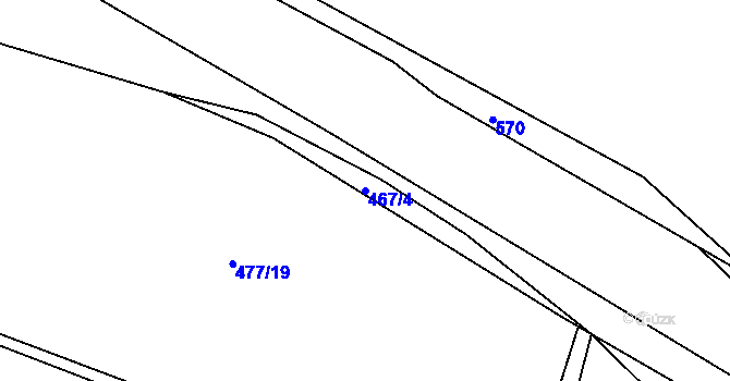 Parcela st. 467/4 v KÚ Chocomyšl, Katastrální mapa