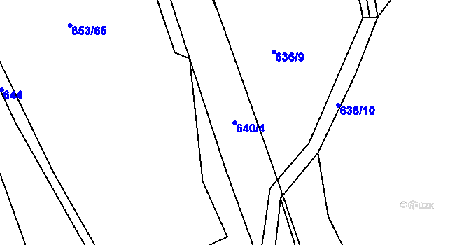 Parcela st. 640/4 v KÚ Chocomyšl, Katastrální mapa