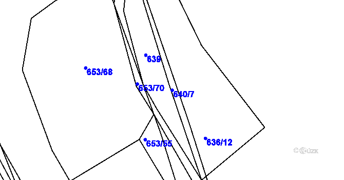 Parcela st. 640/7 v KÚ Chocomyšl, Katastrální mapa