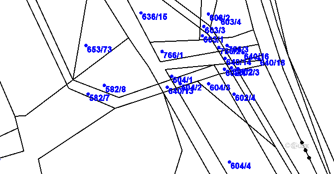 Parcela st. 640/13 v KÚ Chocomyšl, Katastrální mapa