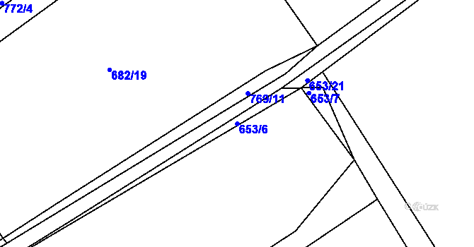 Parcela st. 653/6 v KÚ Chocomyšl, Katastrální mapa