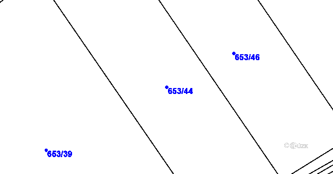 Parcela st. 653/44 v KÚ Chocomyšl, Katastrální mapa