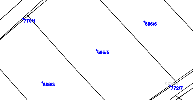 Parcela st. 686/5 v KÚ Chocomyšl, Katastrální mapa