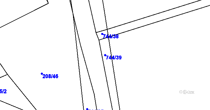 Parcela st. 744/39 v KÚ Chocomyšl, Katastrální mapa