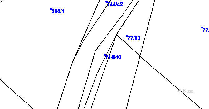 Parcela st. 744/40 v KÚ Chocomyšl, Katastrální mapa