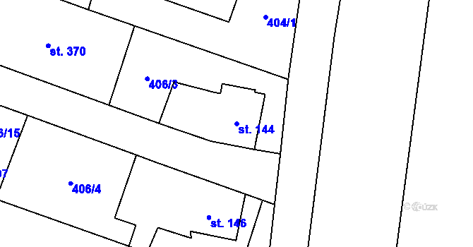Parcela st. 144 v KÚ Chodouň, Katastrální mapa