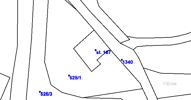 Parcela st. 187 v KÚ Chodouň, Katastrální mapa