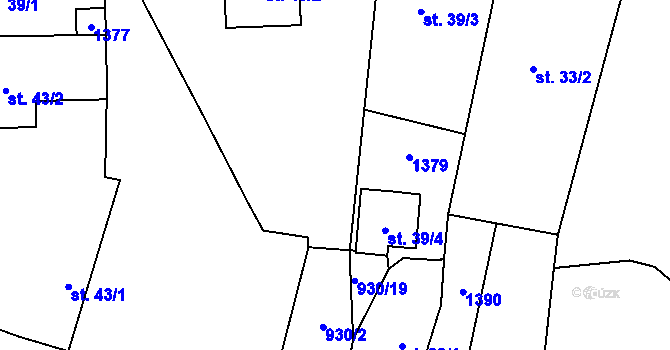 Parcela st. 41/3 v KÚ Chodouň, Katastrální mapa