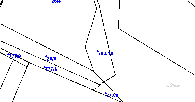 Parcela st. 780/14 v KÚ Chodouň, Katastrální mapa