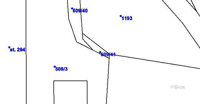 Parcela st. 509/41 v KÚ Chodouň, Katastrální mapa