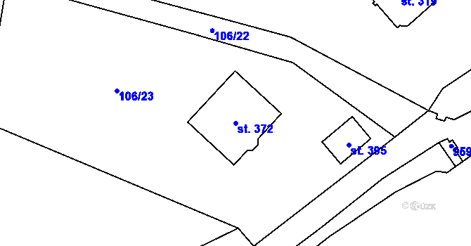 Parcela st. 372 v KÚ Chodouň, Katastrální mapa