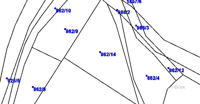 Parcela st. 862/14 v KÚ Chodouň, Katastrální mapa