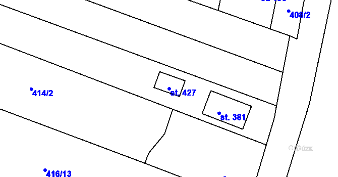 Parcela st. 427 v KÚ Chodouň, Katastrální mapa