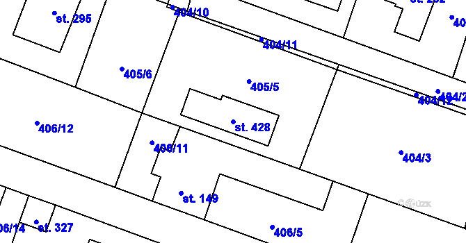 Parcela st. 428 v KÚ Chodouň, Katastrální mapa