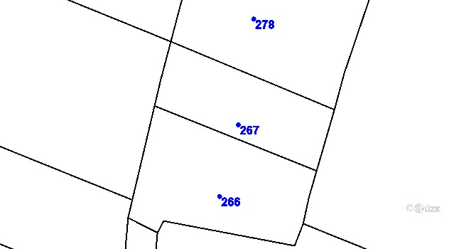 Parcela st. 267 v KÚ Chodouny, Katastrální mapa