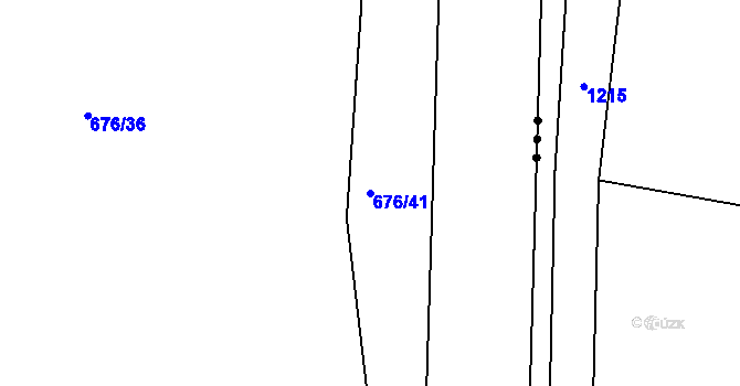 Parcela st. 676/41 v KÚ Chodouny, Katastrální mapa
