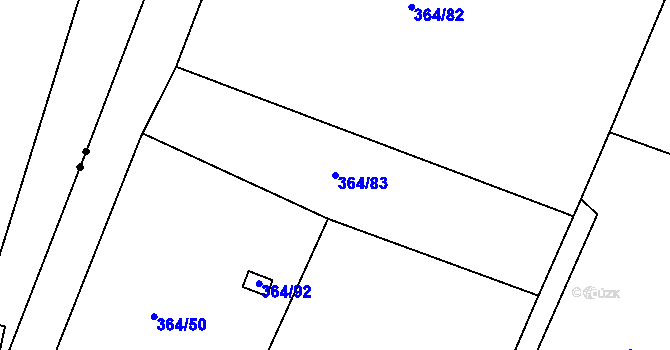Parcela st. 364/83 v KÚ Chodouny, Katastrální mapa