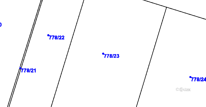 Parcela st. 778/23 v KÚ Chodouny, Katastrální mapa