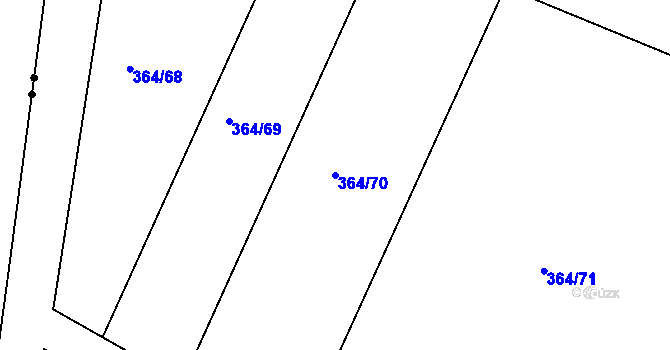 Parcela st. 364/70 v KÚ Chodouny, Katastrální mapa