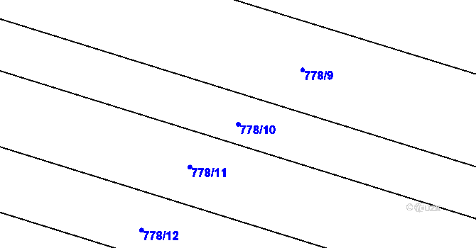 Parcela st. 778/10 v KÚ Chodouny, Katastrální mapa