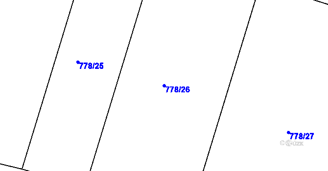 Parcela st. 778/26 v KÚ Chodouny, Katastrální mapa