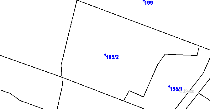 Parcela st. 195/2 v KÚ Chodouny, Katastrální mapa