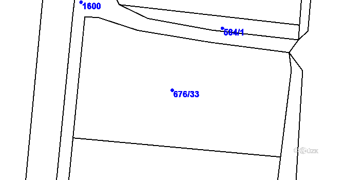 Parcela st. 676/33 v KÚ Chodouny, Katastrální mapa