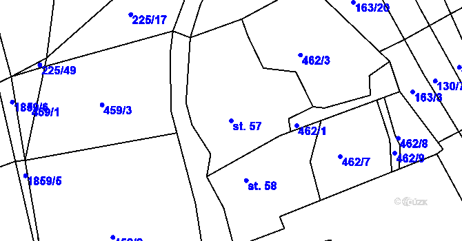 Parcela st. 57 v KÚ Chodov u Domažlic, Katastrální mapa