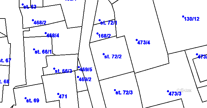 Parcela st. 72/2 v KÚ Chodov u Domažlic, Katastrální mapa
