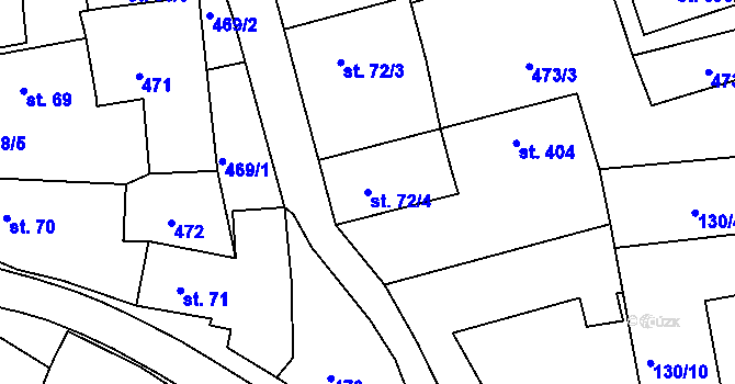 Parcela st. 72/4 v KÚ Chodov u Domažlic, Katastrální mapa