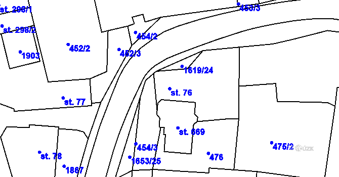 Parcela st. 76 v KÚ Chodov u Domažlic, Katastrální mapa