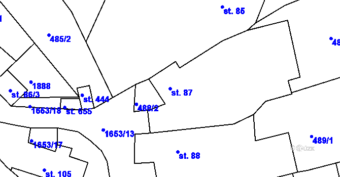 Parcela st. 87 v KÚ Chodov u Domažlic, Katastrální mapa