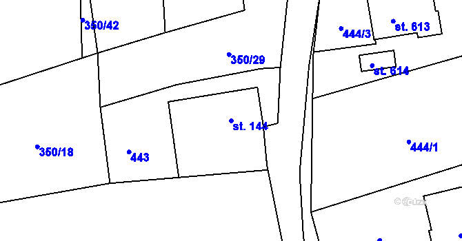 Parcela st. 144 v KÚ Chodov u Domažlic, Katastrální mapa