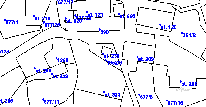 Parcela st. 236 v KÚ Chodov u Domažlic, Katastrální mapa