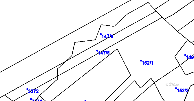 Parcela st. 147/5 v KÚ Chodov u Domažlic, Katastrální mapa