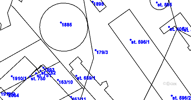 Parcela st. 179/3 v KÚ Chodov u Domažlic, Katastrální mapa