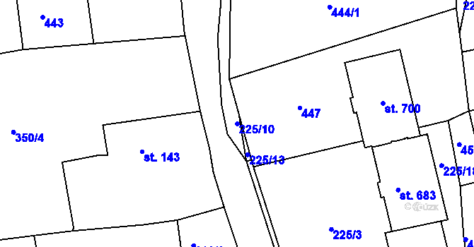 Parcela st. 225/10 v KÚ Chodov u Domažlic, Katastrální mapa