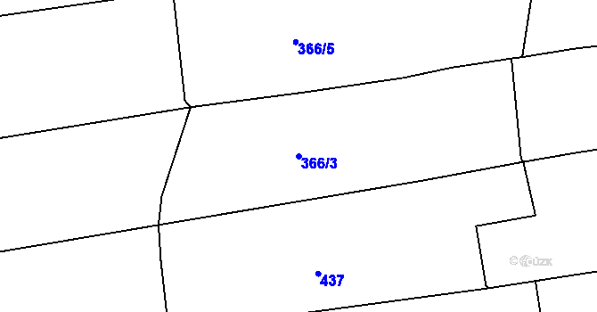 Parcela st. 366/3 v KÚ Chodov u Domažlic, Katastrální mapa
