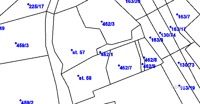 Parcela st. 462/1 v KÚ Chodov u Domažlic, Katastrální mapa