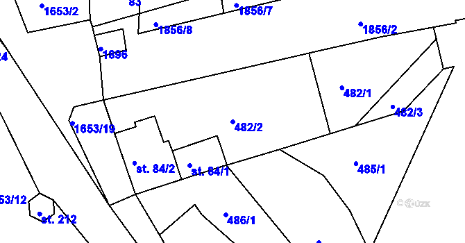 Parcela st. 482/2 v KÚ Chodov u Domažlic, Katastrální mapa