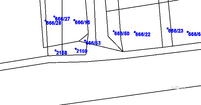 Parcela st. 666/2 v KÚ Chodov u Domažlic, Katastrální mapa